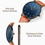 Men's Minimalist Analog Watch with Leather Strap