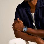 Fossil Men's Silver and Black Chronograph Watch