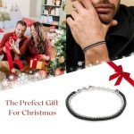 Silver and Black Stainless Steel Men's Bracelet