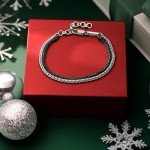 Silver and Black Stainless Steel Men's Bracelet