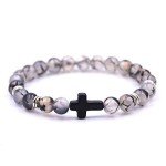 Lava Stone Cross Beads Bracelets for Him & Her