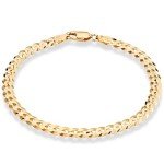 Italian 18K Gold over Silver Diamond-Cut Link Bracelet