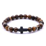 Lava Stone Cross Beads Bracelets for Him & Her