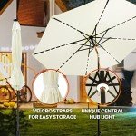 Ivory 10 ft Solar LED Market Patio Umbrella