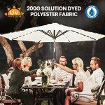 Ivory 10 ft Solar LED Market Patio Umbrella