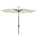 Ivory 10 ft Solar LED Market Patio Umbrella