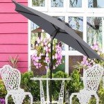 7.5 Ft Grey Patio Umbrella with Tilt & Crank
