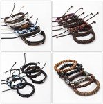 27-Piece Braided Leather & Bead Bracelet Set