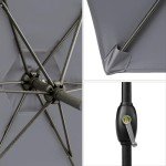 7.5 Ft Grey Patio Umbrella with Tilt & Crank
