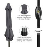 7.5 Ft Grey Patio Umbrella with Tilt & Crank