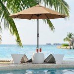 9Ft Heather Beige Patio Umbrella with Ventilation