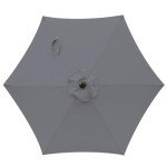 7.5 Ft Grey Patio Umbrella with Tilt & Crank