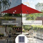 7.5 ft Solar Patio Umbrella with LED Lights