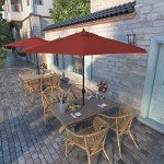 9' Round Sunbrella Patio Umbrella with Crank Lift