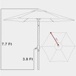 7.5 ft Solar Patio Umbrella with LED Lights