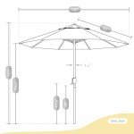 9' Round Sunbrella Patio Umbrella with Crank Lift