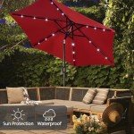 7.5 ft Solar Patio Umbrella with LED Lights