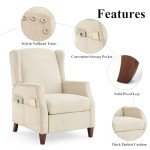 Mancave Wingback Recliner Chair with Storage Pocket