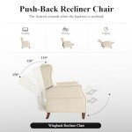 Mancave Wingback Recliner Chair with Storage Pocket