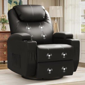 Mancave Rocking Recliner with Massage & Cup Holders