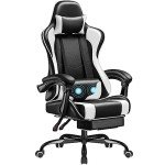 Ergonomic Gaming Chair with Footrest and Massage