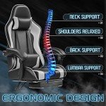Ergonomic Gaming Chair with Footrest and Massage
