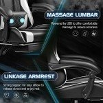 Ergonomic Gaming Chair with Footrest and Massage