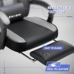 Ergonomic Gaming Chair with Footrest & Support