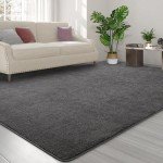 Dark Grey Super Soft Memory Foam Area Rug
