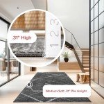 Charcoal Abstract Lines Area Rug for Mancave