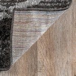 Charcoal Abstract Lines Area Rug for Mancave