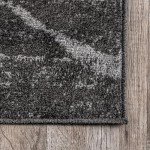 Charcoal Abstract Lines Area Rug for Mancave