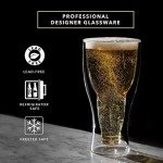 Double Wall Insulated Beer Glasses - Set of 2