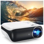 HAPPRUN 1080P Bluetooth Mini Projector for Mancaves