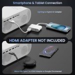 HOMPOW 1080P Bluetooth Mini Projector for Mancave