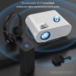 HOMPOW 1080P Bluetooth Mini Projector for Mancave