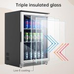 20-Inch Beverage Fridge with Lock and Glass Door