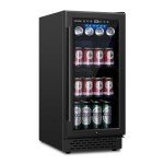 15" Black Beverage Fridge for Beer and Soda