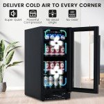 15" Black Beverage Fridge for Beer and Soda