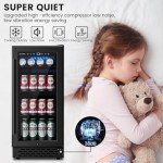 15" Black Beverage Fridge for Beer and Soda