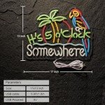 5 O'Clock Somewhere Neon Sign for Mancave