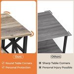 Gray Wash Farmhouse Coffee Table with Storage Shelf