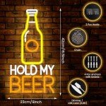 Hold My Beer Neon Sign for Mancave Decor