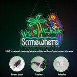 5 O'Clock Somewhere Neon Sign for Mancave