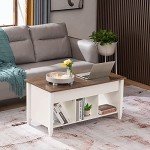 VINGLI White Lift Top Coffee Table with Storage