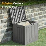 EAST OAK 31-Gallon Waterproof Outdoor Storage Box