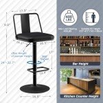 Raynesys Adjustable Metal Barstools Set of 2