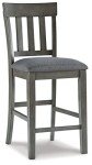 Dark Gray Upholstered Barstools - Set of 2
