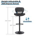 Stylish Set of 4 Black Swivel Bar Stools