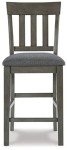 Dark Gray Upholstered Barstools - Set of 2